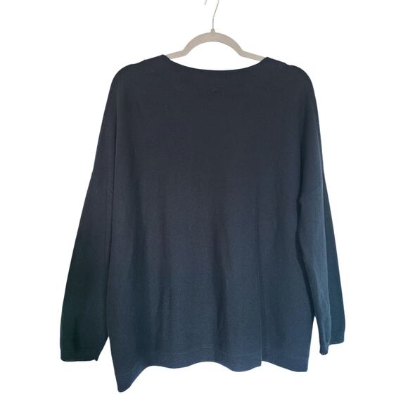 Arch4 x Sharis Baby Goat Cashmere Black V-Neck Pullover One Size - Picture 3 of 5